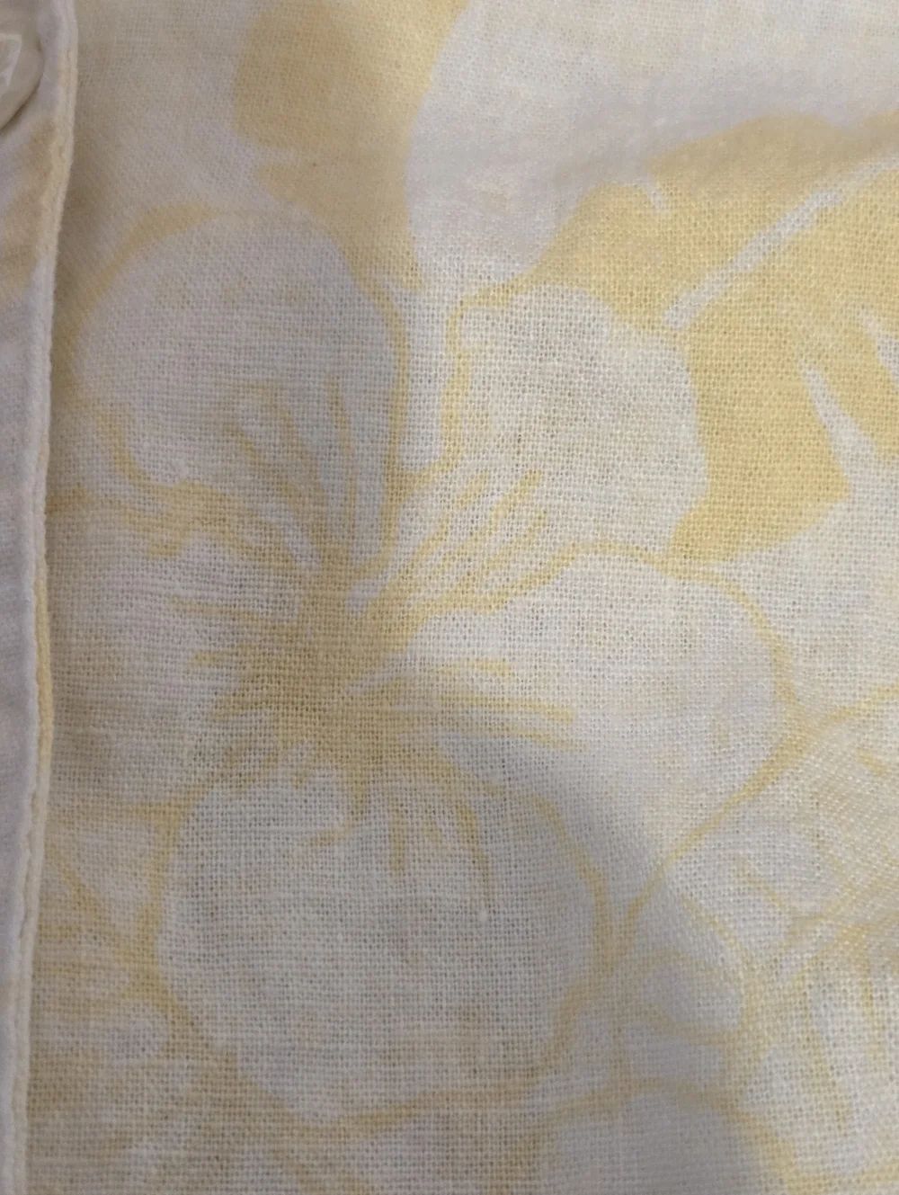 CJ Banks Plus Size 2X Yellow White Tropical Floral Linen Rayon Shirt Cottagecore